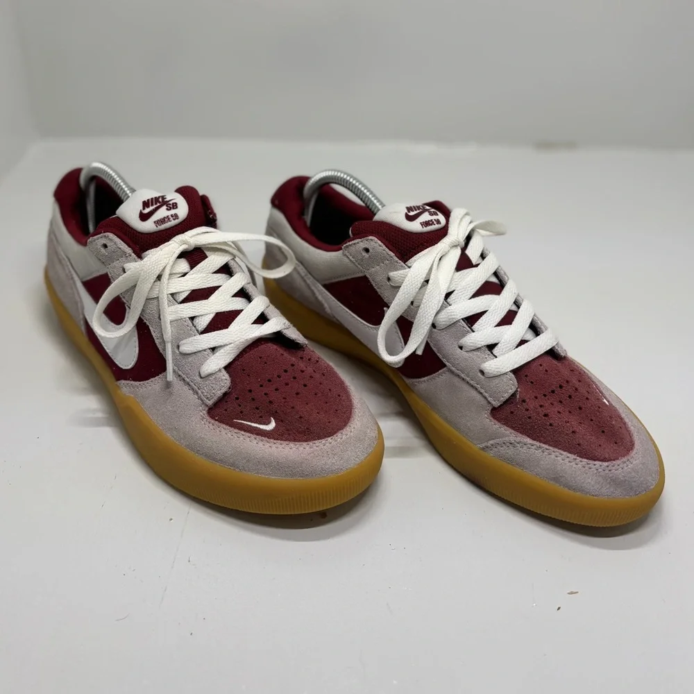Nike SB Force 58 Red White Gum Sole Suede Sneakers Men’s 8.5 Skate Shoes - Picture 4 of 15
